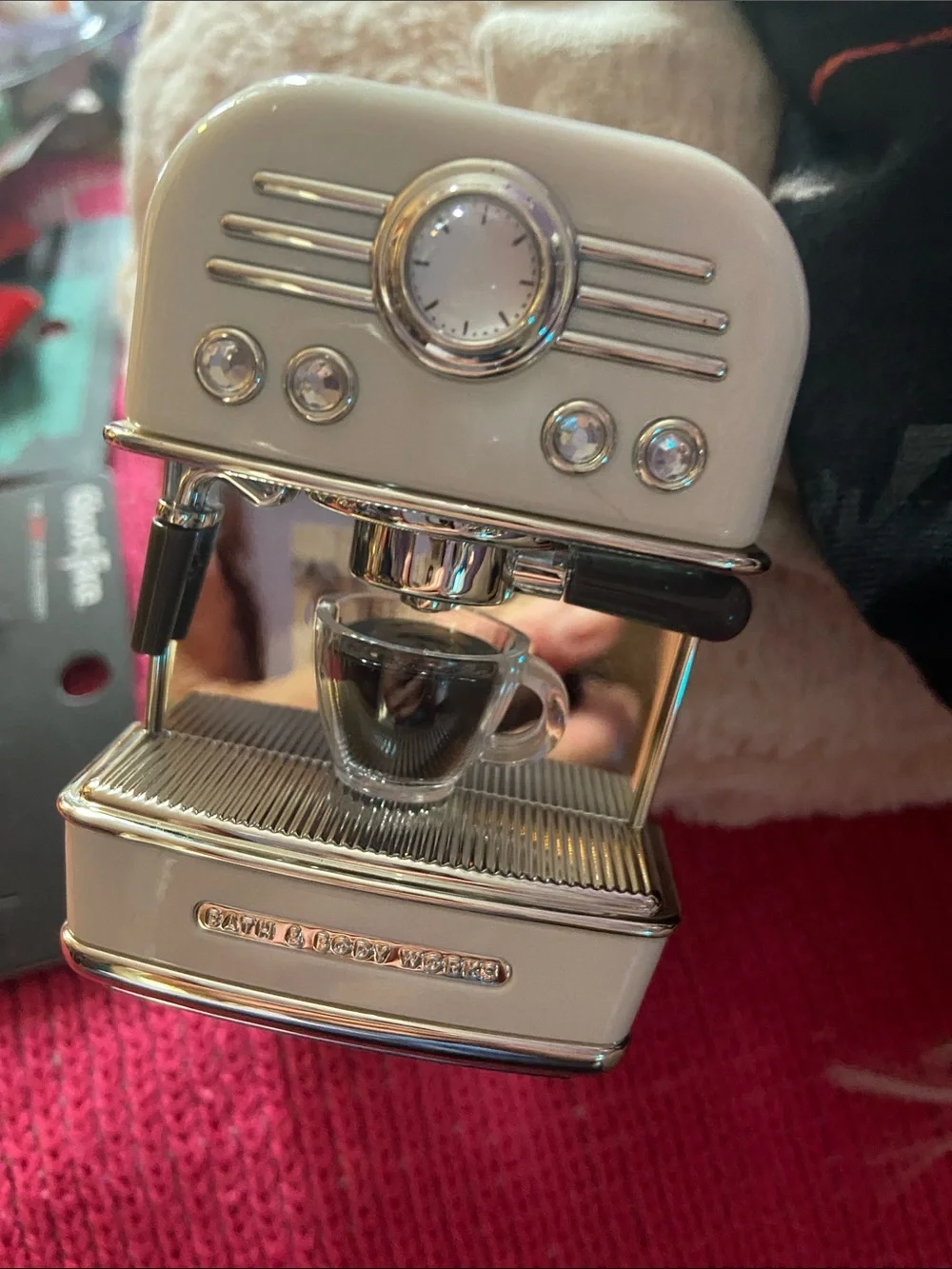 Vintage-Style Cream Espresso Machine Figurine light up wallflower